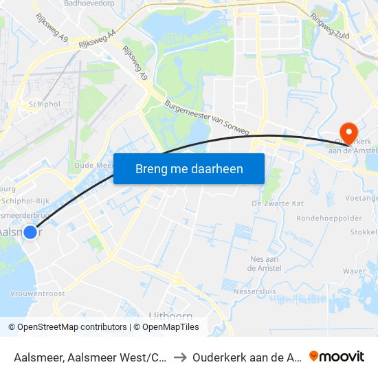 Aalsmeer, Aalsmeer West/Centrum to Ouderkerk aan de Amstel map