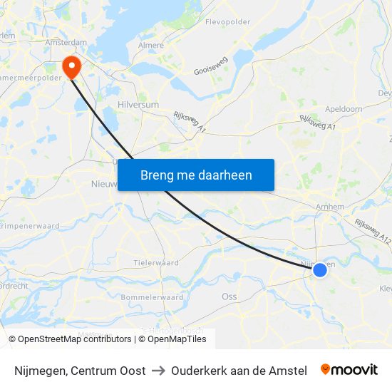 Nijmegen, Centrum Oost to Ouderkerk aan de Amstel map