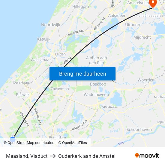 Maasland, Viaduct to Ouderkerk aan de Amstel map