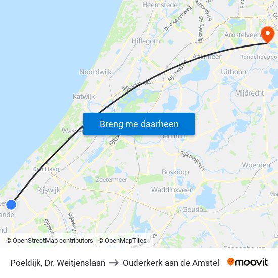 Poeldijk, Dr. Weitjenslaan to Ouderkerk aan de Amstel map