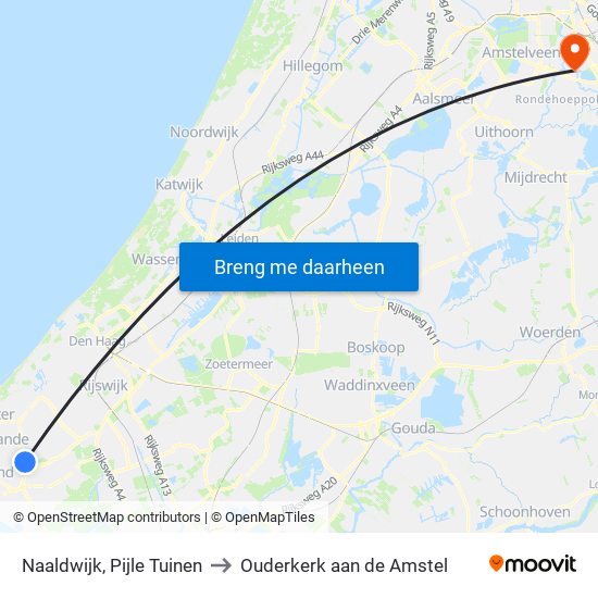 Naaldwijk, Pijle Tuinen to Ouderkerk aan de Amstel map