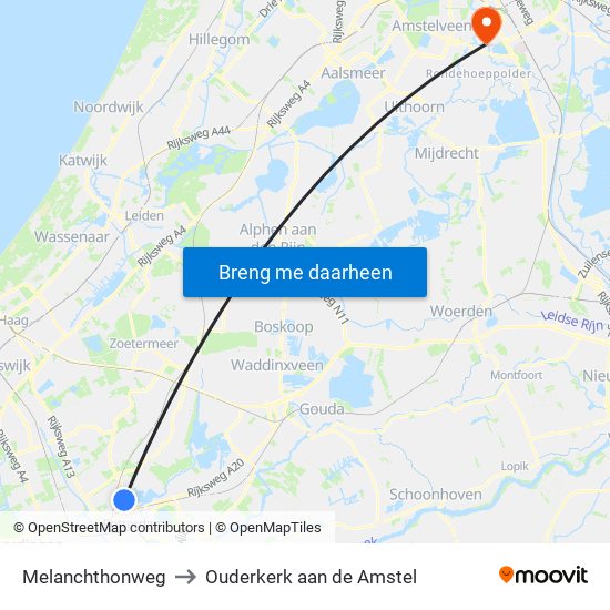 Melanchthonweg to Ouderkerk aan de Amstel map