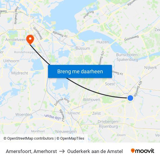 Amersfoort, Amerhorst to Ouderkerk aan de Amstel map