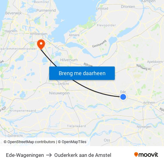 Ede-Wageningen to Ouderkerk aan de Amstel map