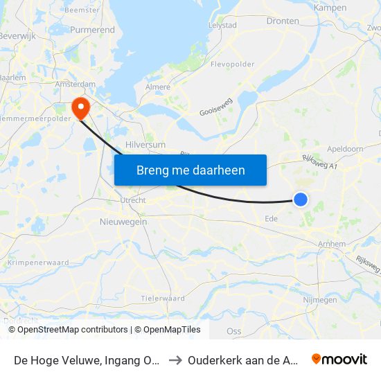 De Hoge Veluwe, Ingang Otterlo to Ouderkerk aan de Amstel map