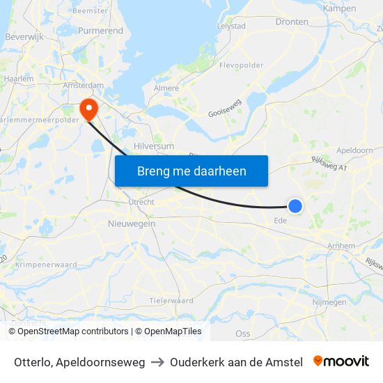 Otterlo, Apeldoornseweg to Ouderkerk aan de Amstel map