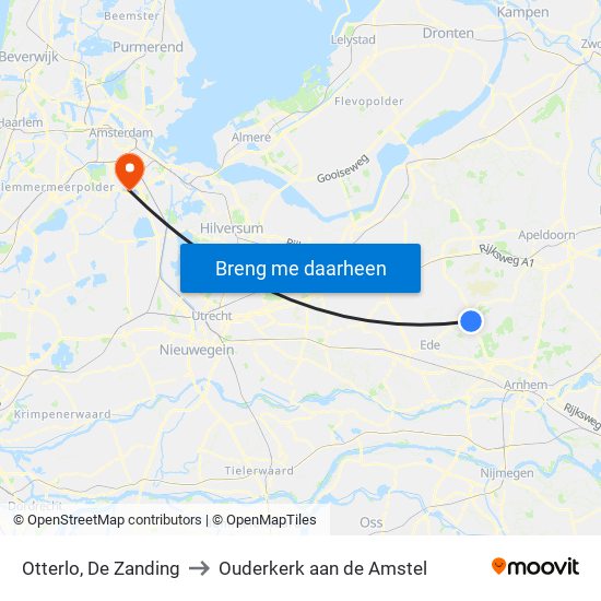 Otterlo, De Zanding to Ouderkerk aan de Amstel map