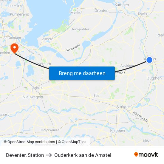 Deventer, Station to Ouderkerk aan de Amstel map