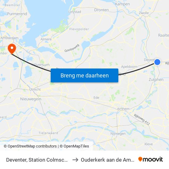 Deventer, Station Colmschate to Ouderkerk aan de Amstel map