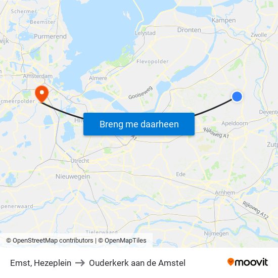 Emst, Hezeplein to Ouderkerk aan de Amstel map