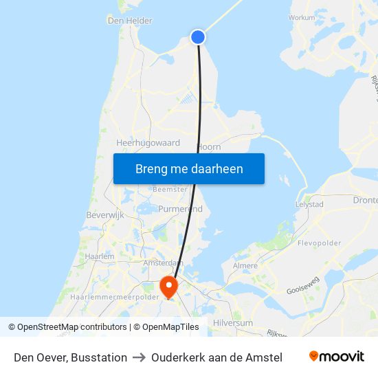 Den Oever, Busstation to Ouderkerk aan de Amstel map