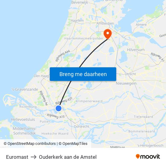 Euromast to Ouderkerk aan de Amstel map