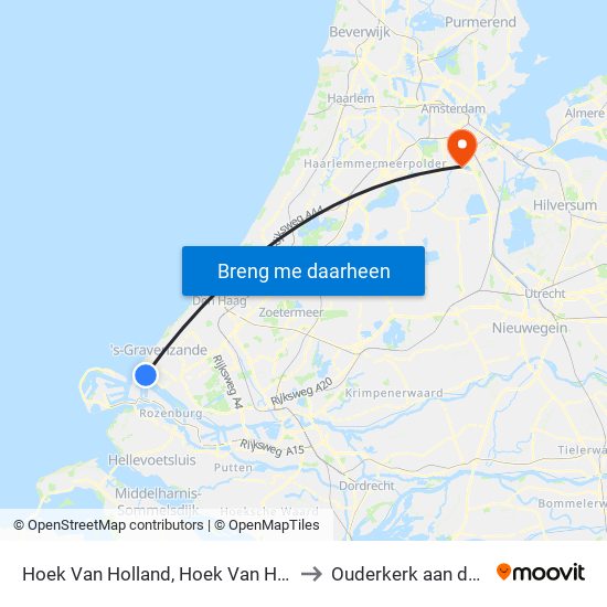 Hoek Van Holland, Hoek Van Holland Haven to Ouderkerk aan de Amstel map