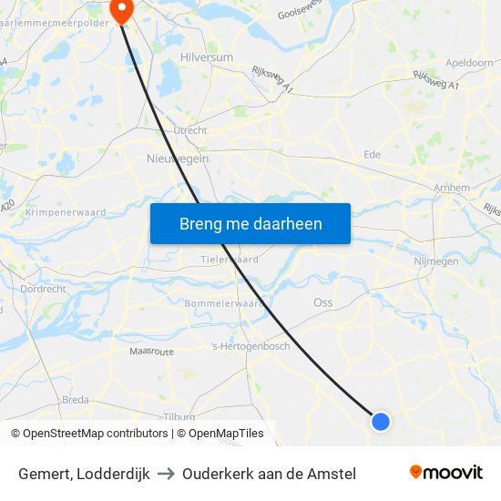 Gemert, Lodderdijk to Ouderkerk aan de Amstel map