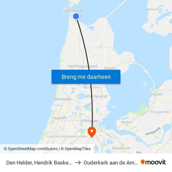 Den Helder, Hendrik Baskeweg to Ouderkerk aan de Amstel map