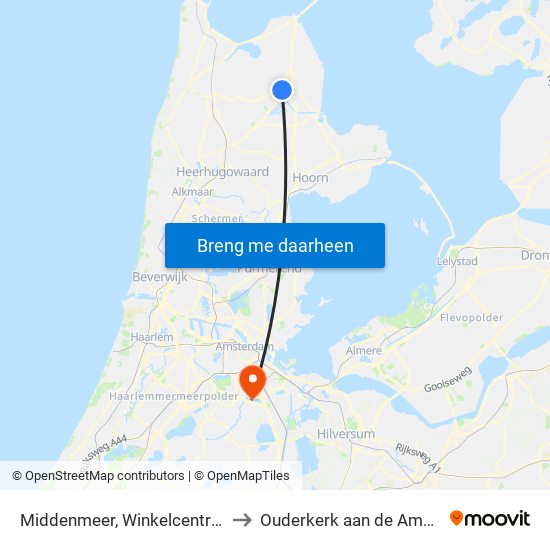 Middenmeer, Winkelcentrum to Ouderkerk aan de Amstel map