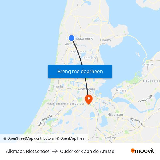 Alkmaar, Rietschoot to Ouderkerk aan de Amstel map