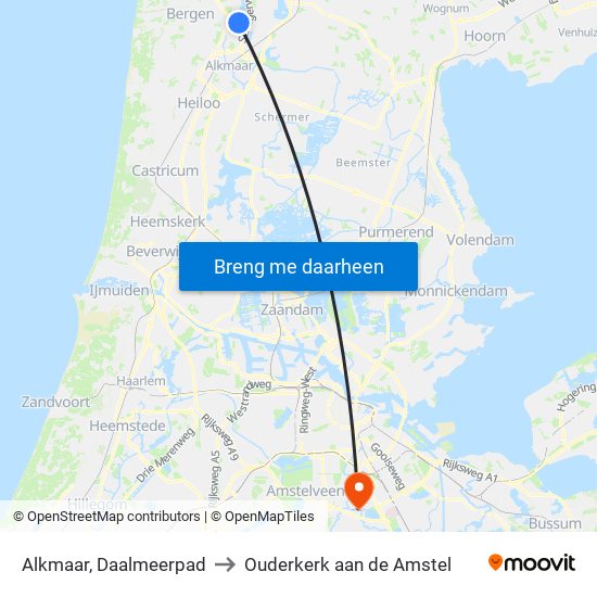 Alkmaar, Daalmeerpad to Ouderkerk aan de Amstel map