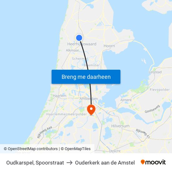 Oudkarspel, Spoorstraat to Ouderkerk aan de Amstel map