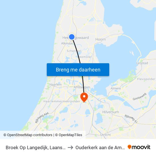 Broek Op Langedijk, Laansloot to Ouderkerk aan de Amstel map