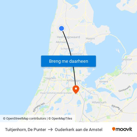 Tuitjenhorn, De Punter to Ouderkerk aan de Amstel map