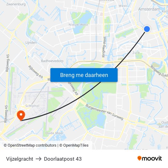 Vijzelgracht to Doorlaatpost 43 map