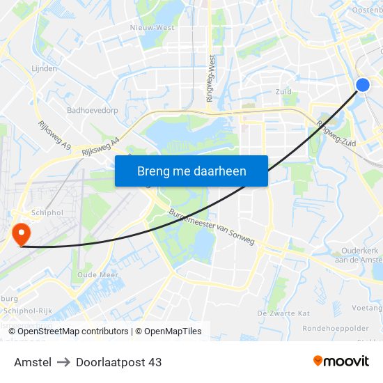 Amstel to Doorlaatpost 43 map