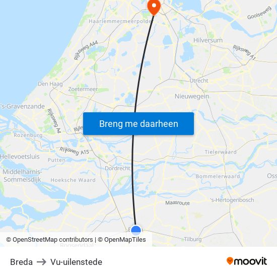 Breda to Vu-uilenstede map