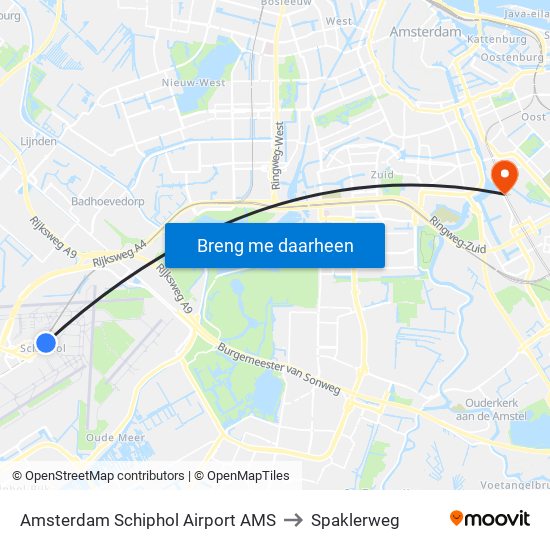 Amsterdam Schiphol Airport AMS to Spaklerweg map