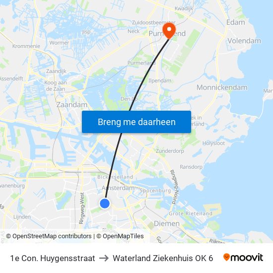 1e Con. Huygensstraat to Waterland Ziekenhuis OK 6 map