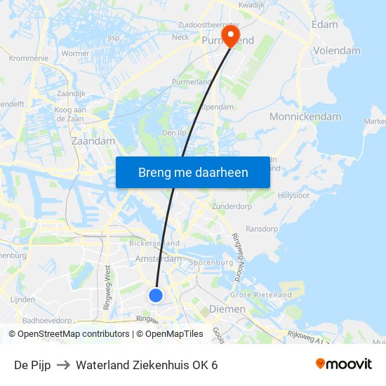 De Pijp to Waterland Ziekenhuis OK 6 map