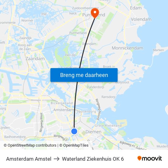 Amsterdam Amstel to Waterland Ziekenhuis OK 6 map