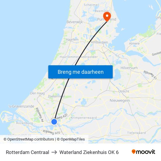 Rotterdam Centraal to Waterland Ziekenhuis OK 6 map