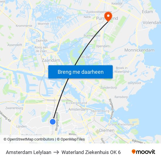 Amsterdam Lelylaan to Waterland Ziekenhuis OK 6 map