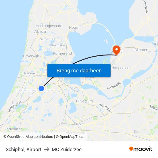 Schiphol, Airport to MC Zuiderzee map