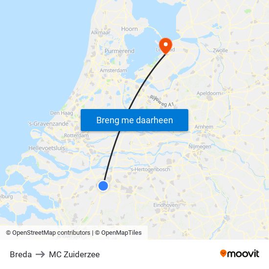 Breda to MC Zuiderzee map