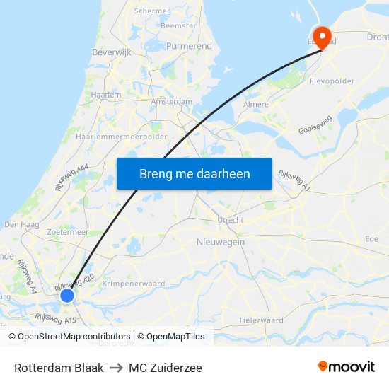 Rotterdam Blaak to MC Zuiderzee map