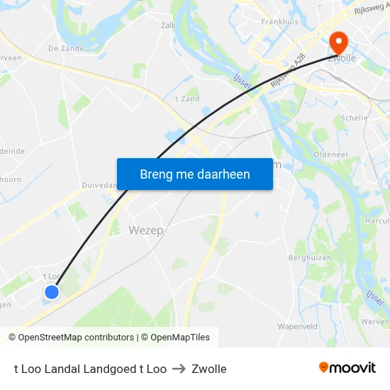 t Loo Landal Landgoed t Loo to Zwolle map