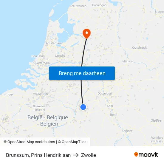 Brunssum, Prins Hendriklaan to Zwolle map