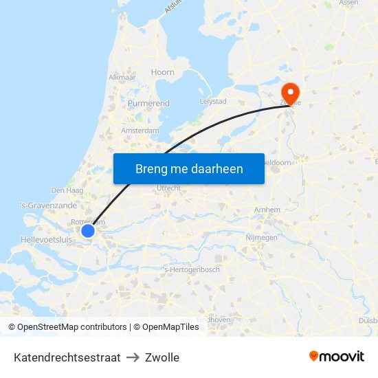 Katendrechtsestraat to Zwolle map