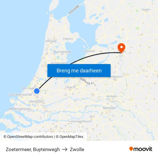 Zoetermeer, Buytenwegh to Zwolle map