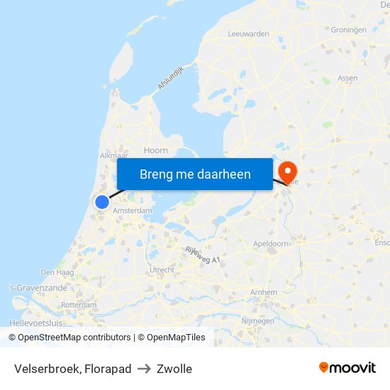 Velserbroek, Florapad to Zwolle map