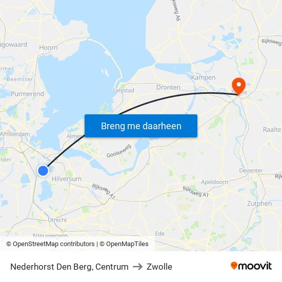 Nederhorst Den Berg, Centrum to Zwolle map