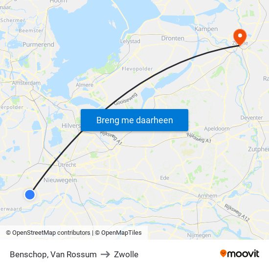 Benschop, Van Rossum to Zwolle map