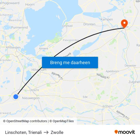 Linschoten, Trienali to Zwolle map