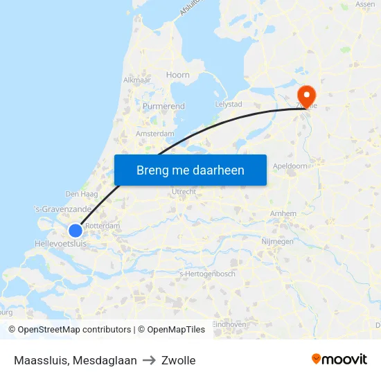 Maassluis, Mesdaglaan to Zwolle map