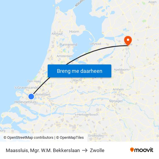 Maassluis, Mgr. W.M. Bekkerslaan to Zwolle map