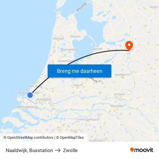 Naaldwijk, Busstation to Zwolle map