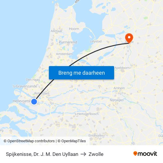 Spijkenisse, Dr. J. M. Den Uyllaan to Zwolle map