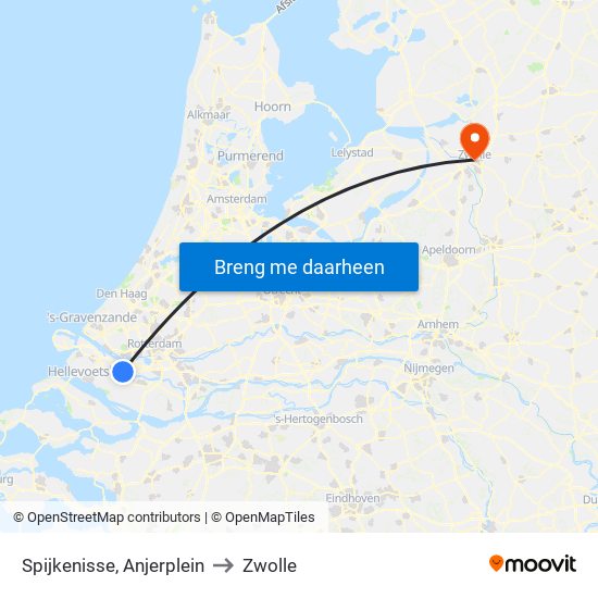 Spijkenisse, Anjerplein to Zwolle map